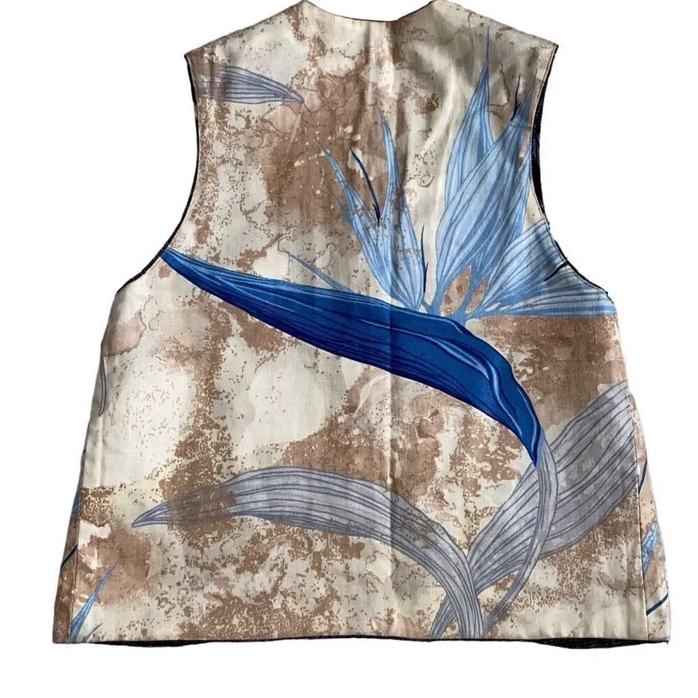 VTG OOAK Handmade Reversible Vest Bird Of Paradise- Tribal Mixed Prints EUC XS-S - Picture 4 of 7